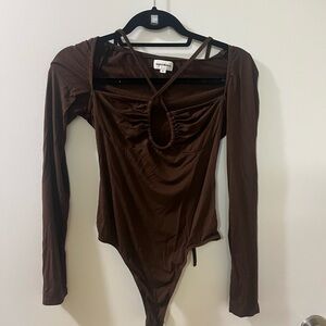 Brown Long Sleeve Bodysuit